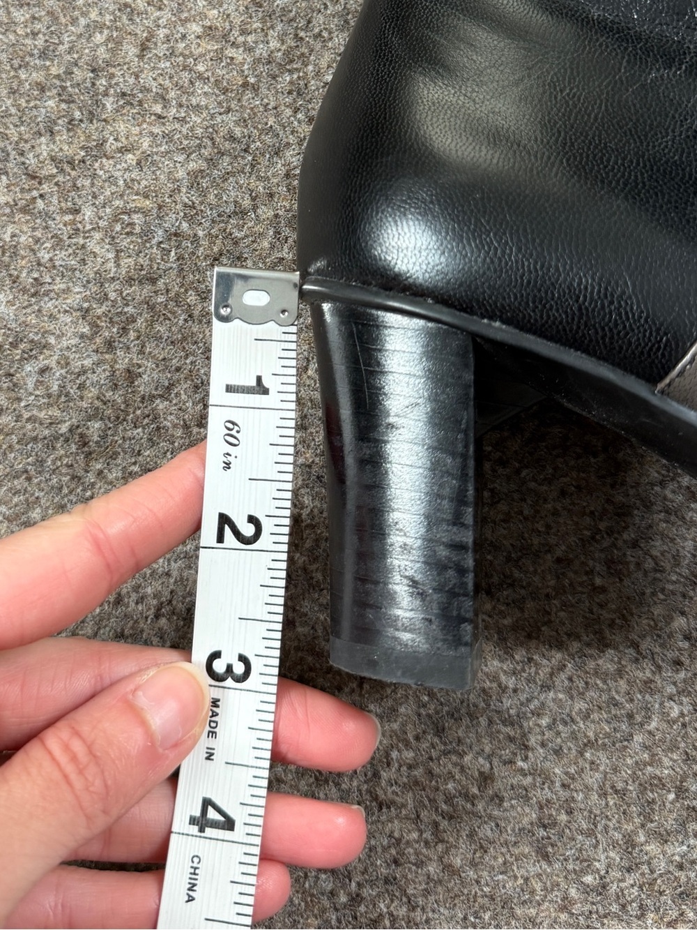 90s Y2K Liz Claiborne Black Leather Chunky Heel Square Toe Ankle Boots Women’s 8 - Picture 12 of 12